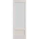 Frost flush glazed fiberglass entry door, 3/4 lite shaker, 32" x 96", white satin smooth finish
