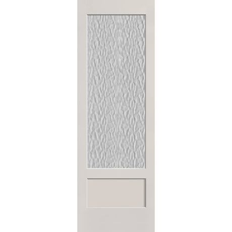 Vapor flush glazed fiberglass entry door, 3/4 lite shaker, 32" x 96", white satin smooth finish