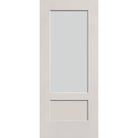 Frost flush glazed hurricane-rated fiberglass entry door, 3/4 lite shaker, 34" x 80", white satin smooth finish