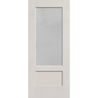 Micro-Granite flush glazed hurricane-rated fiberglass entry door, 3/4 lite shaker, 34" x 80", white satin smooth finish