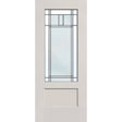 Berkley flush glazed fiberglass entry door, 3/4 lite shaker, 34" x 80", white satin smooth finish, Patina caming
