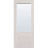 Clear flush glazed fiberglass entry door, 3/4 lite shaker, 34" x 80", white satin smooth finish