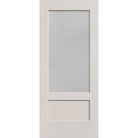 Micro-Granite flush glazed fiberglass entry door, 3/4 lite shaker, 34" x 80", white satin smooth finish