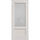 Rain flush glazed fiberglass entry door, 3/4 lite shaker, 34" x 80", white satin smooth finish