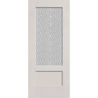 Vapor flush glazed fiberglass entry door, 3/4 lite shaker, 34" x 80", white satin smooth finish