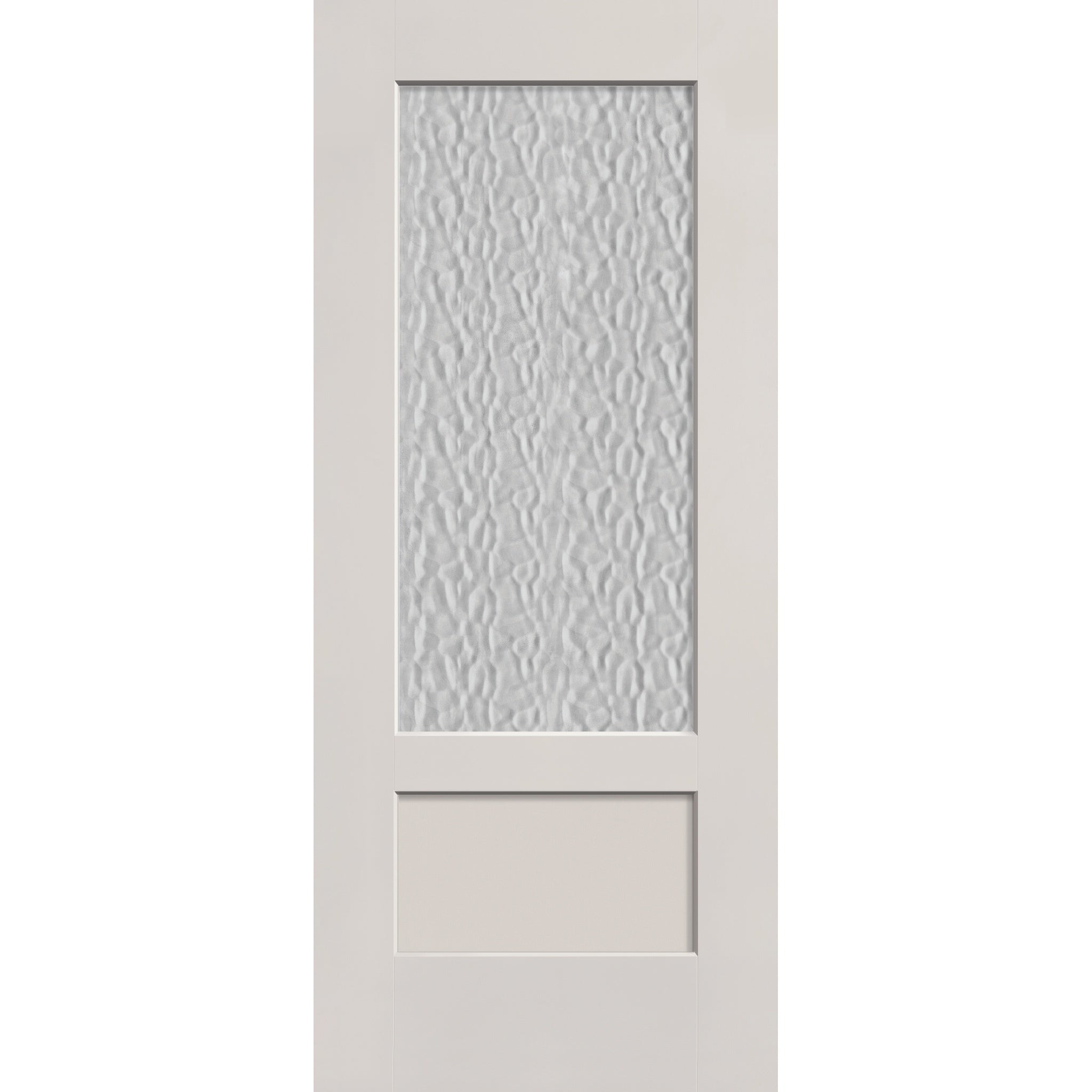 Vapor flush glazed fiberglass entry door, 3/4 lite shaker, 34" x 80", white satin smooth finish