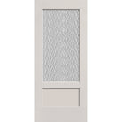 Vapor flush glazed fiberglass entry door, 3/4 lite shaker, 34" x 80", white satin smooth finish