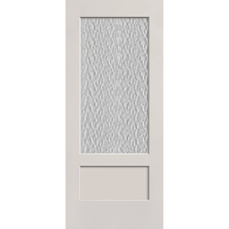 Vapor flush glazed fiberglass entry door, 3/4 lite shaker, 34" x 80", white satin smooth finish