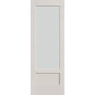 Frost flush glazed hurricane-rated fiberglass entry door, 3/4 lite shaker, 34" x 96", white satin smooth finish