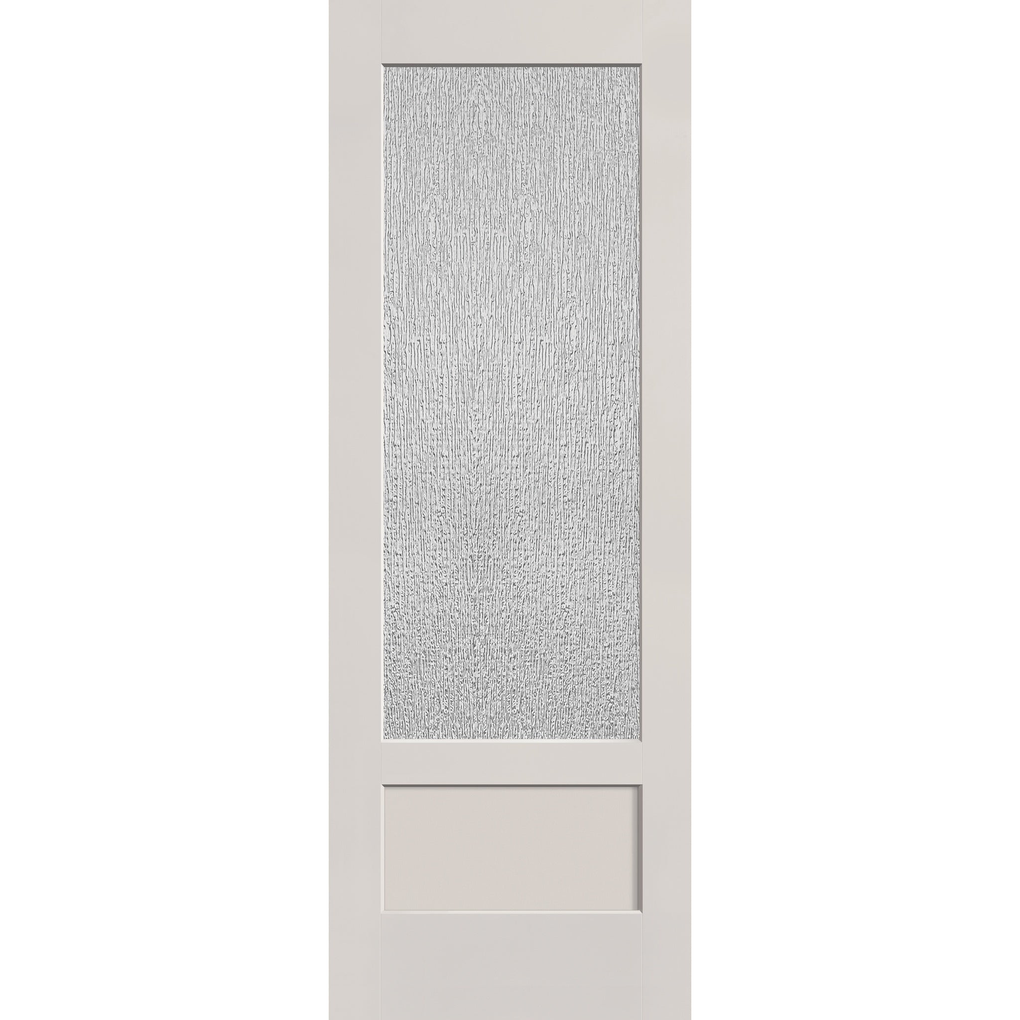 Rain flush glazed hurricane-rated fiberglass entry door, 3/4 lite shaker, 34" x 96", white satin smooth finish