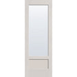 Clear flush glazed fiberglass entry door, 3/4 lite shaker, 34" x 96", white satin smooth finish