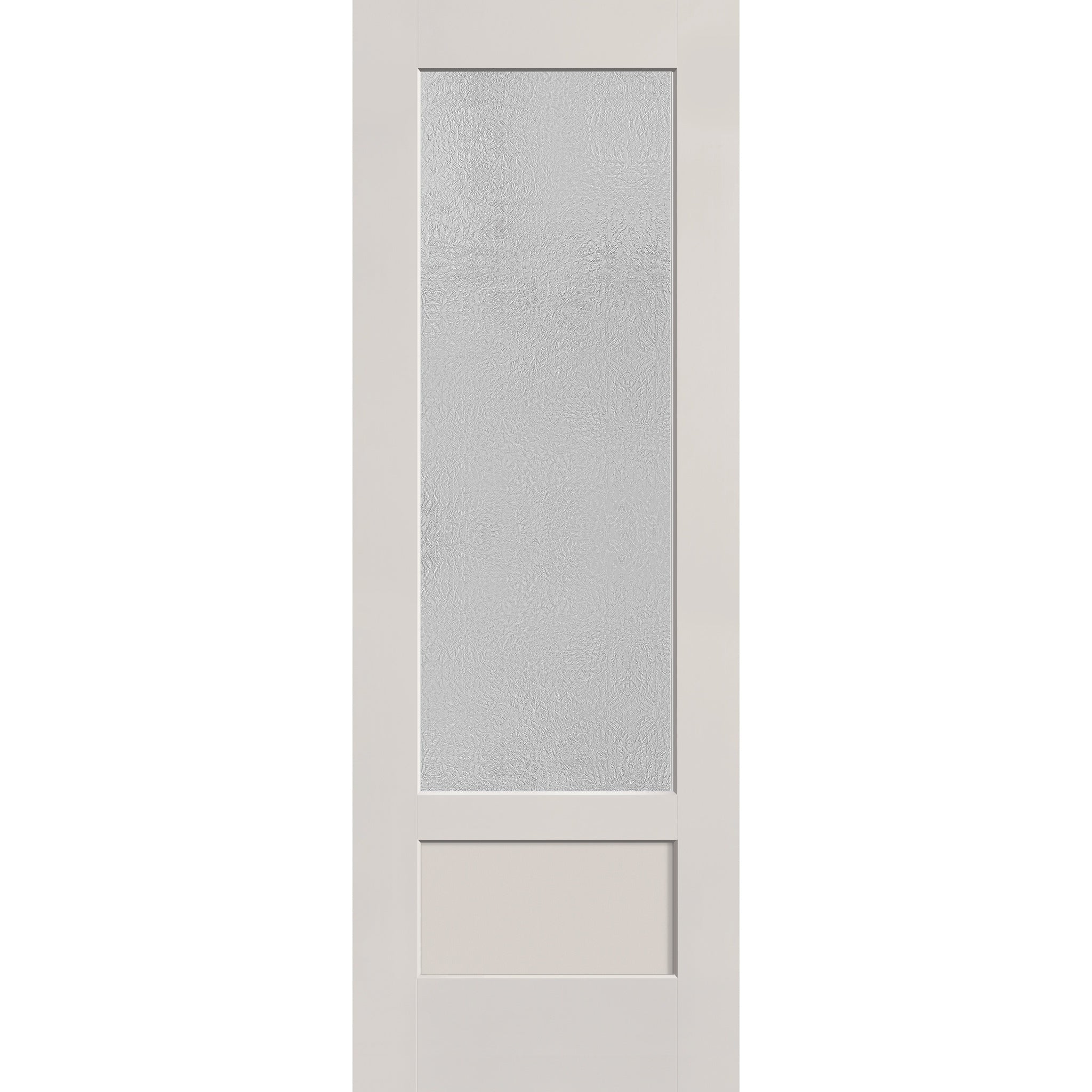 Micro-Granite flush glazed fiberglass entry door, 3/4 lite shaker, 34" x 96", white satin smooth finish
