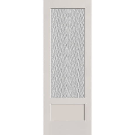Vapor flush glazed fiberglass entry door, 3/4 lite shaker, 34" x 96", white satin smooth finish