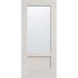 Clear flush glazed hurricane-rated fiberglass entry door, 3/4 lite shaker, 36" x 80", white satin smooth finish
