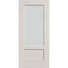 Frost flush glazed hurricane-rated fiberglass entry door, 3/4 lite shaker, 36" x 80", white satin smooth finish