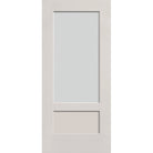 Frost flush glazed hurricane-rated fiberglass entry door, 3/4 lite shaker, 36" x 80", white satin smooth finish