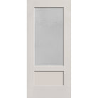 Micro-Granite flush glazed hurricane-rated fiberglass entry door, 3/4 lite shaker, 36" x 80", white satin smooth finish