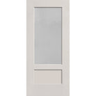 Micro-Granite flush glazed fiberglass entry door, 3/4 lite shaker, 36" x 80", white satin smooth finish