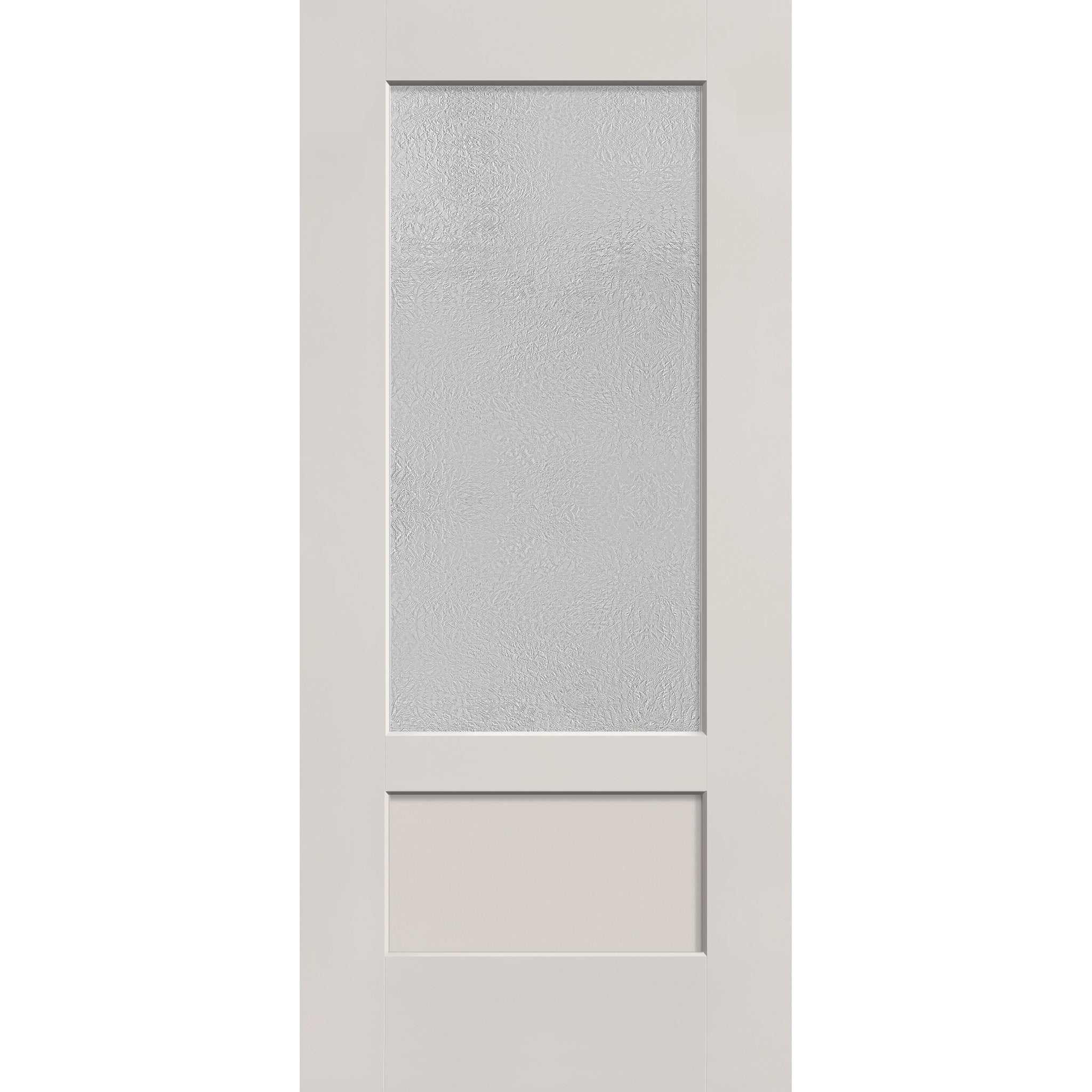 Micro-Granite flush glazed fiberglass entry door, 3/4 lite shaker, 36" x 80", white satin smooth finish
