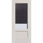 Raise & Lower Blinds flush glazed fiberglass entry door, 3/4 lite shaker, 36" x 80", white satin smooth finish, slate blinds