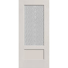 Vapor flush glazed fiberglass entry door, 3/4 lite shaker, 36" x 80", white satin smooth finish