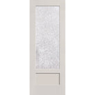 Double Waterglass flush glazed hurricane-rated fiberglass entry door, 3/4 lite shaker, 36" x 96", white satin smooth finish