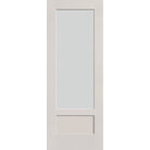 Frost flush glazed hurricane-rated fiberglass entry door, 3/4 lite shaker, 36" x 96", white satin smooth finish