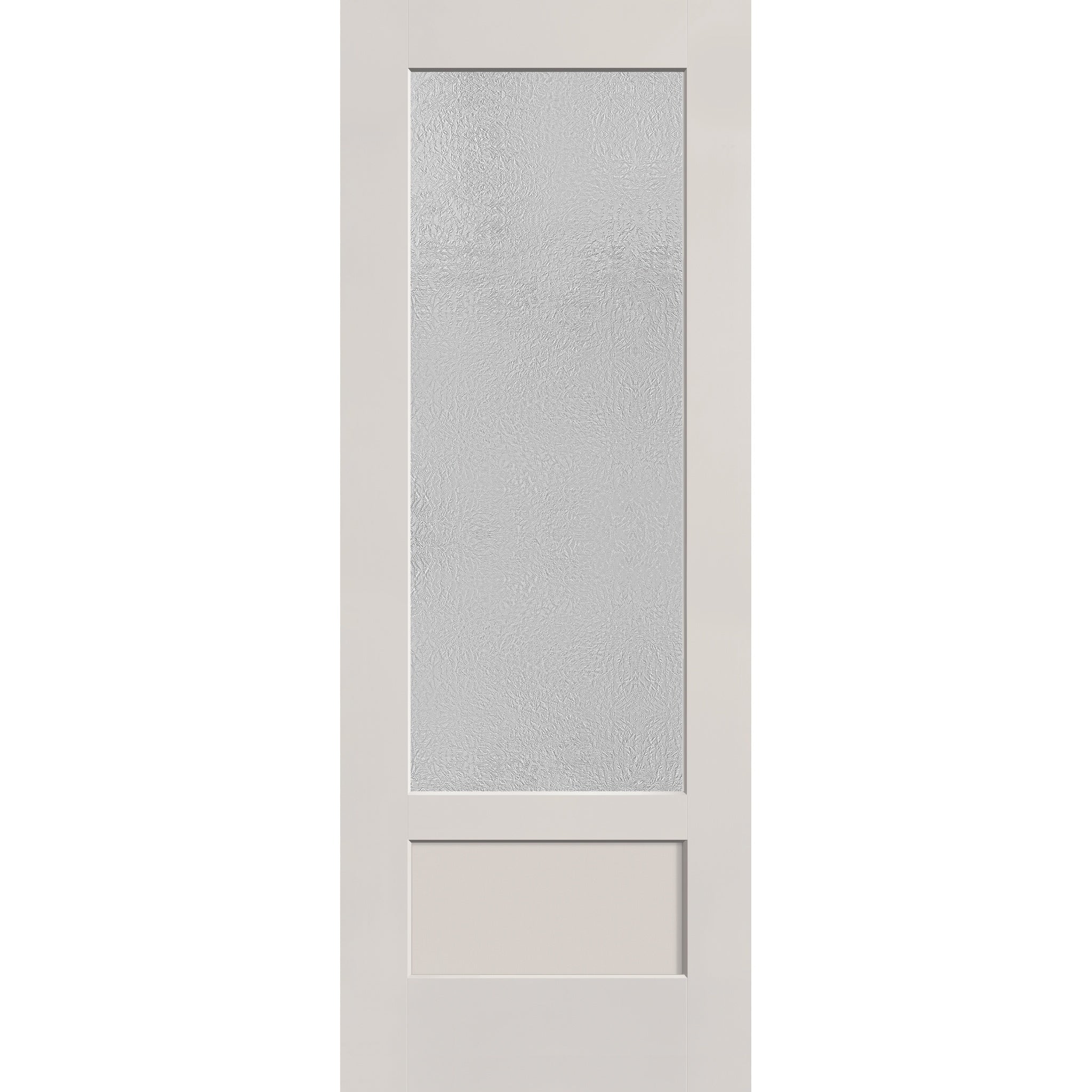 Micro-Granite flush glazed fiberglass entry door, 3/4 lite shaker, 36" x 96", white satin smooth finish