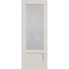 Rain flush glazed fiberglass entry door, 3/4 lite shaker, 36" x 96", white satin smooth finish