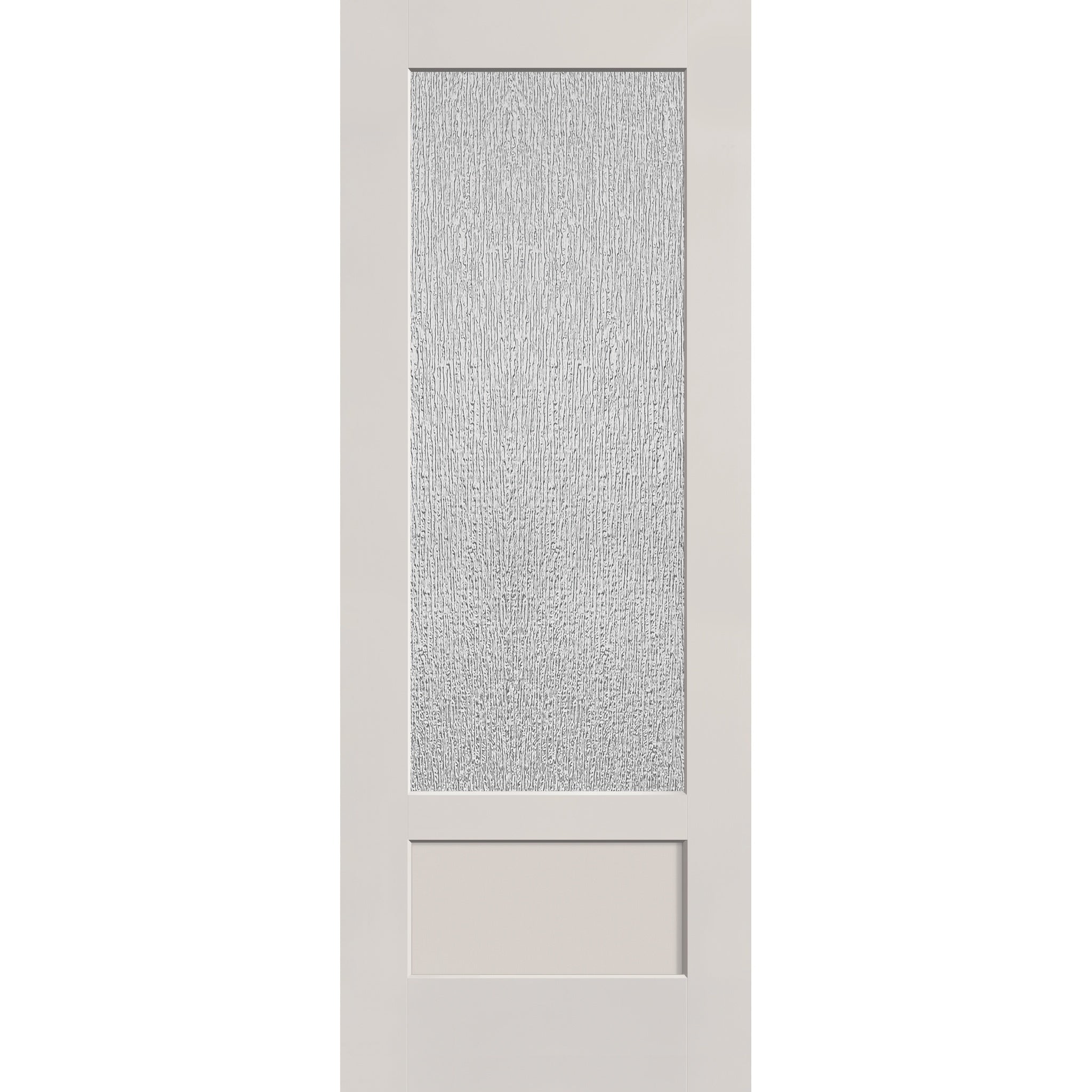 Rain flush glazed fiberglass entry door, 3/4 lite shaker, 36" x 96", white satin smooth finish