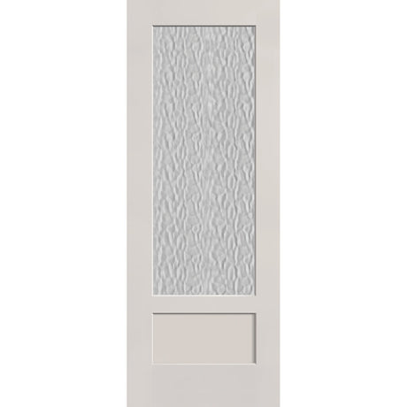 Vapor flush glazed fiberglass entry door, 3/4 lite shaker, 36" x 96", white satin smooth finish
