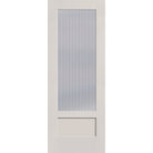 Wide Reed flush glazed fiberglass entry door, 3/4 lite shaker, 36" x 96", white satin smooth finish