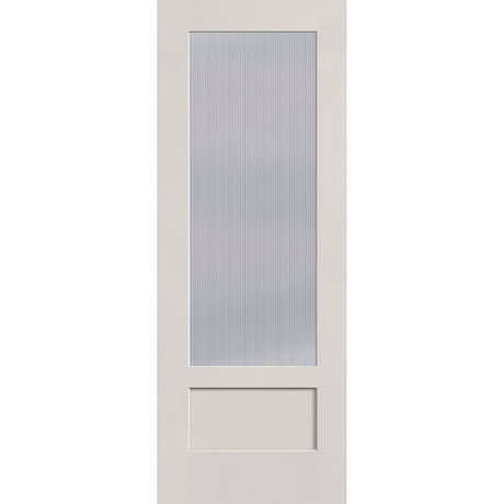 Wide Reed flush glazed fiberglass entry door, 3/4 lite shaker, 36" x 96", white satin smooth finish