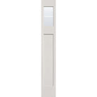 2 light grille flush glazed hurricane-rated fiberglass sidelite panel, Craftsman top lite, 12" x 80", white satin smooth finish, white grilles between glass