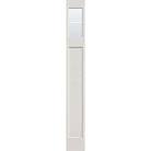 2 light grille flush glazed fiberglass sidelite panel, Craftsman top lite, 12" x 96", white satin smooth finish, white grilles between glass