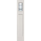 Berkley flush glazed fiberglass sidelite panel, Craftsman top lite, 14" x 80", white satin smooth finish, Patina caming