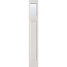 2 light grille flush glazed fiberglass sidelite panel, Craftsman top lite, 14" x 96", white satin smooth finish, white grilles between glass