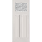 Vapor flush glazed fiberglass entry door, Craftsman 2 panel, 32" x 80", white satin smooth finish