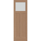 Frost flush glazed fiberglass entry door, Craftsman 2 panel, 32" x 96", tan woodgrain finish