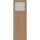 Vapor flush glazed fiberglass entry door, Craftsman 2 panel, 32" x 96", tan woodgrain finish