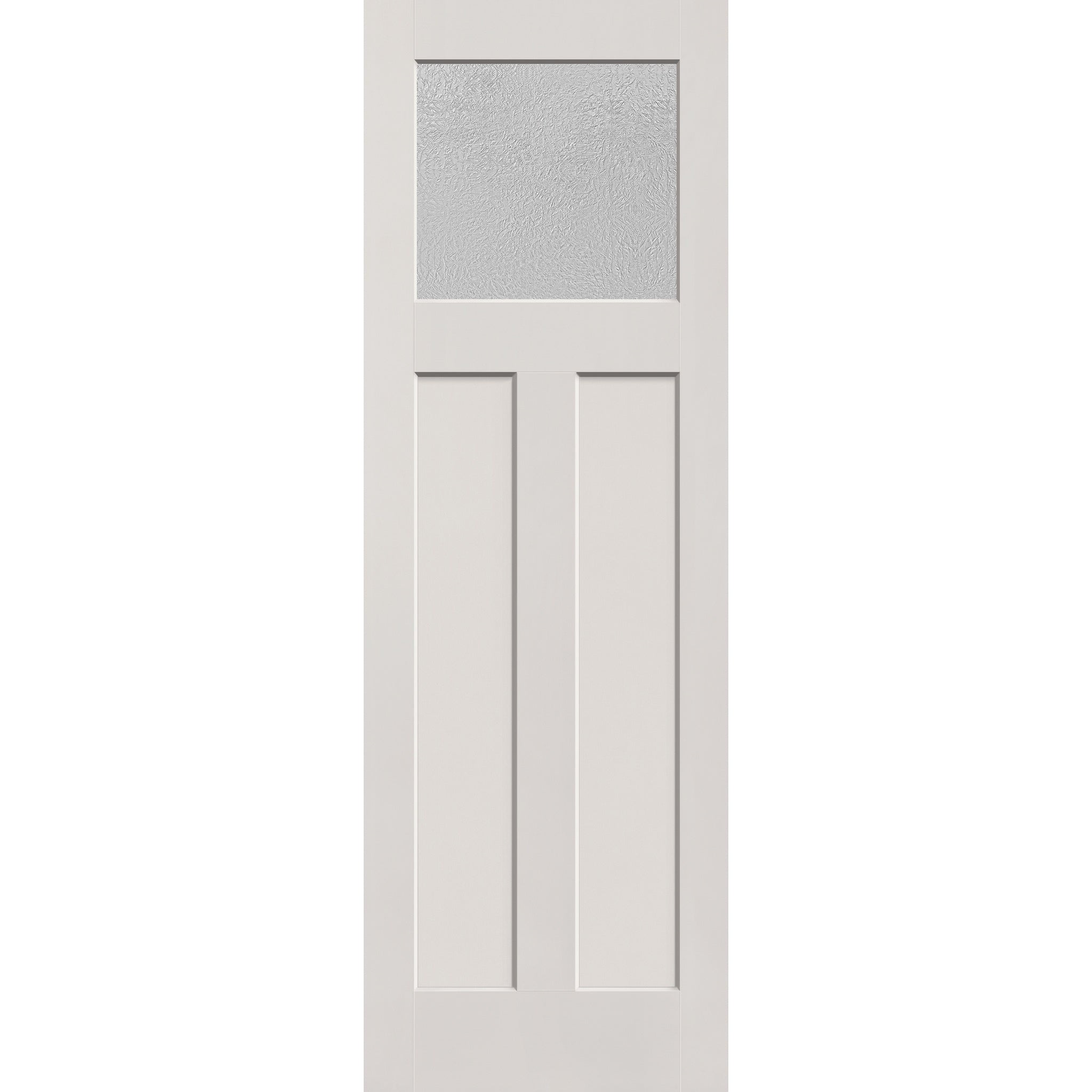 Micro-Granite flush glazed hurricane-rated fiberglass entry door, Craftsman 2 panel, 32" x 96", white satin smooth finish