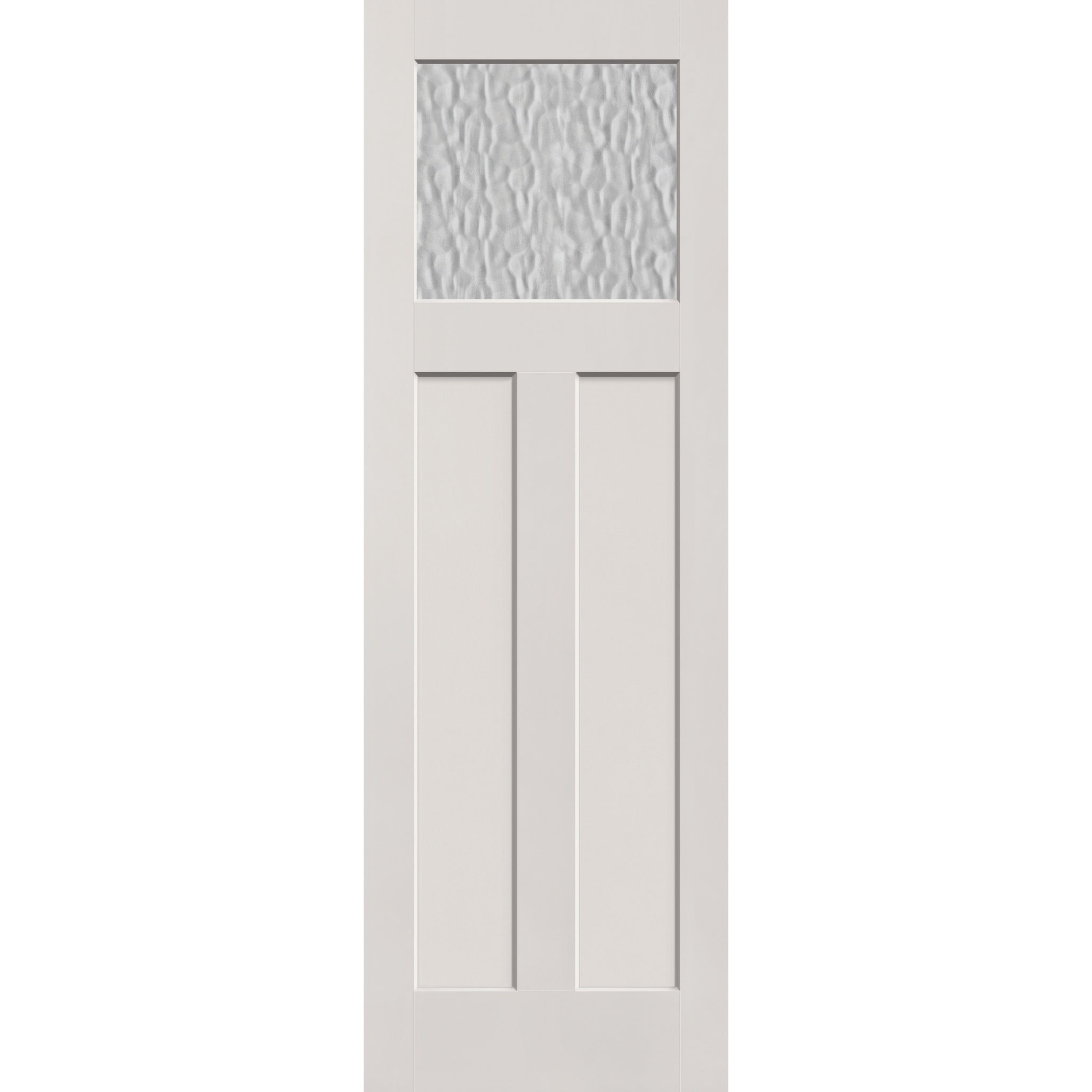 Vapor flush glazed fiberglass entry door, Craftsman 2 panel, 32" x 96", white satin smooth finish