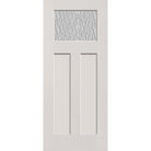 Vapor flush glazed fiberglass entry door, Craftsman 2 panel, 34" x 80", white satin smooth finish