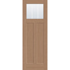 3 light grille flush glazed hurricane-rated fiberglass entry door, Craftsman 2 panel, 34" x 96", tan woodgrain finish, white grilles between glass