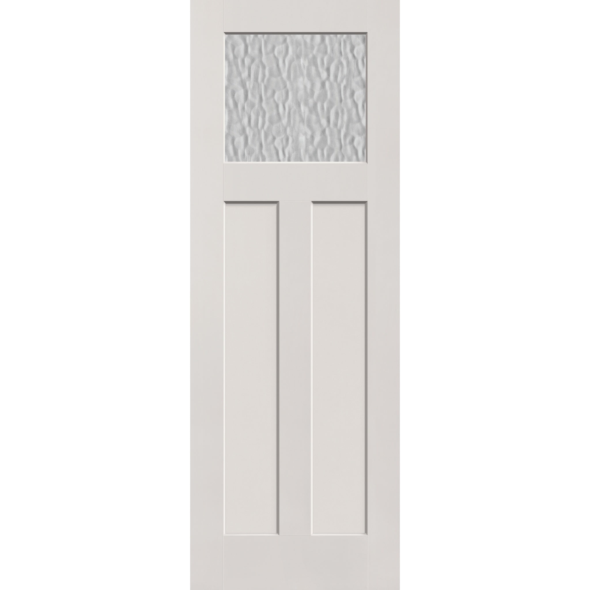 Vapor flush glazed fiberglass entry door, Craftsman 2 panel, 34" x 96", white satin smooth finish