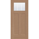 3 light grille flush glazed hurricane-rated fiberglass entry door, Craftsman 2 panel, 36" x 80", tan woodgrain finish, white grilles between glass
