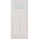 Frost flush glazed fiberglass entry door, Craftsman 2 panel, 36" x 80", white satin smooth finish