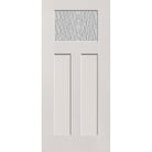 Vapor flush glazed fiberglass entry door, Craftsman 2 panel, 36" x 80", white satin smooth finish
