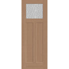 Vapor flush glazed fiberglass entry door, Craftsman 2 panel, 36" x 96", tan woodgrain finish