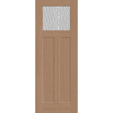 Vapor flush glazed fiberglass entry door, Craftsman 2 panel, 36" x 96", tan woodgrain finish